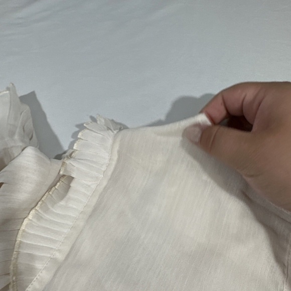 USED $158 Tularosa [ XS ] Margo Ruffle‎ 3/4 Sleeve Top in Cloud Ivory - Picture 7 of 16